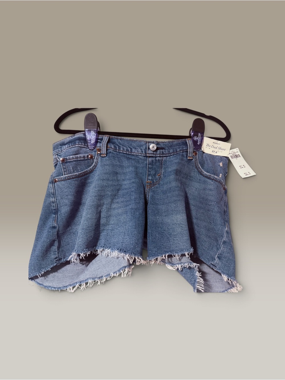 Abercrombie & Fitch Blue Denim Frayed Skort